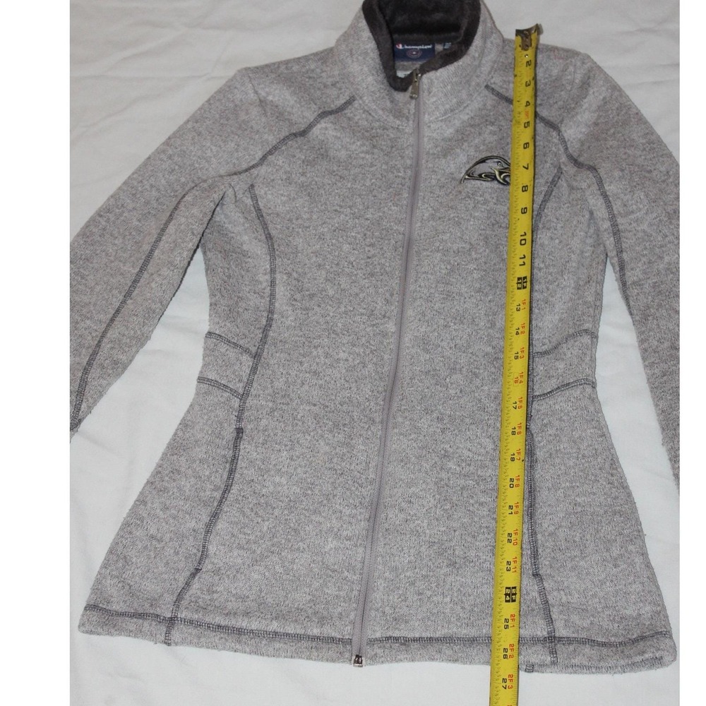 Champion Full Zip Fleece Jacket Men's Small Women Unisex Gray Eagle Mascot Logo - Picture 11 of 16